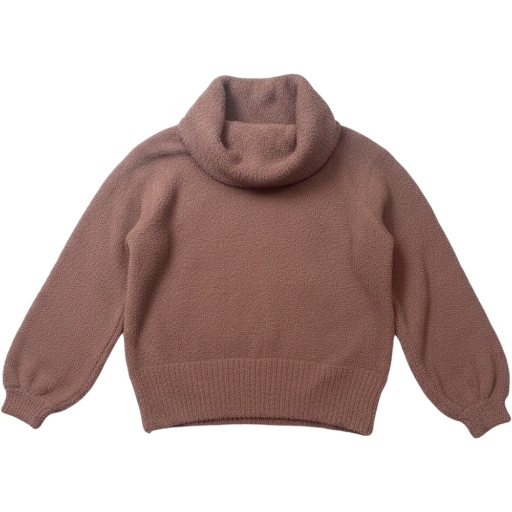 Jessica Simpson Cowl Neck Sweater Women XS Mauve Good Teddy Fleece Pullover